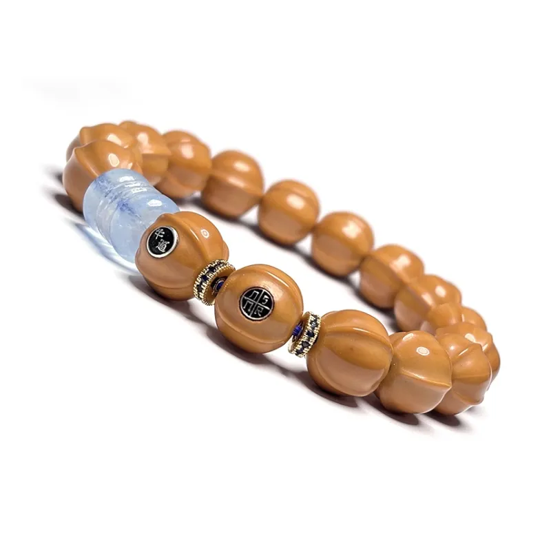 MOUNTAINS AND MANS Monkey Head Walnut New Chinese Style Wealth Rolling Good Luck Beaded Bracelet Men's-11