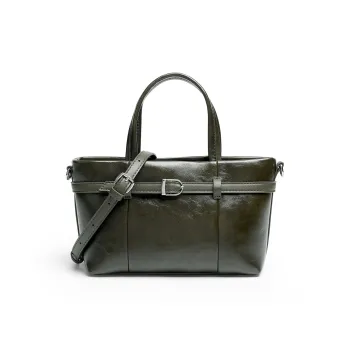 Mulinsen Polyurethane Shoulder Bag Crossbody Bag Handbag Women's Dark Green