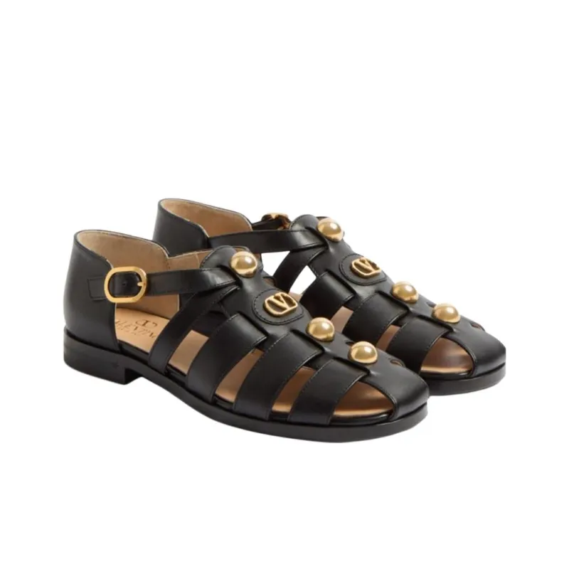 Valentino VLogo Roman Sandals Women's Black-2