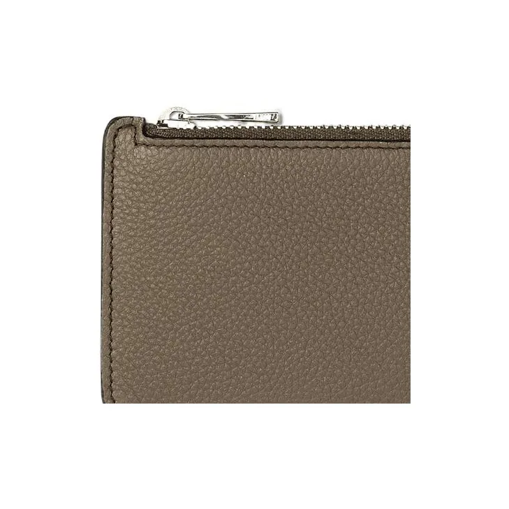 LOEWE Grained Calfskin Coin Purse Card Holder Men's Sand-4