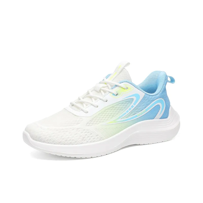 Warrior Lightweight Rebound Low Top Casual Training Long Distance Running Running Shoes Men's White Green Blue-2