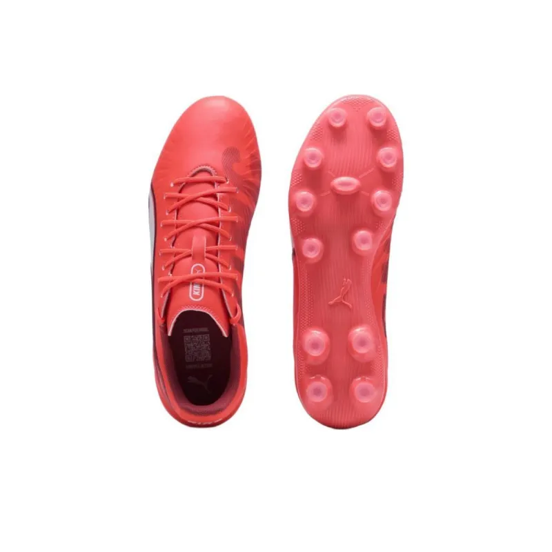 PUMA KING MATCH Anti Slip Wear Resistant Soccer Shoes Unisex Red-3