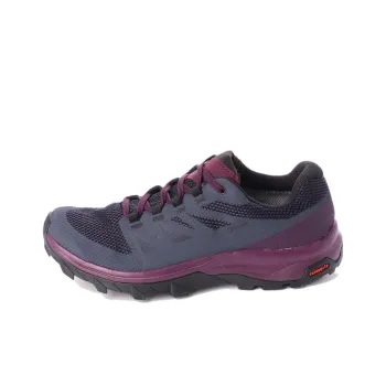 SALOMON OUTLINE Anti Slip Wear Resistant Low Top Hiking Shoes Women's Gray Purple