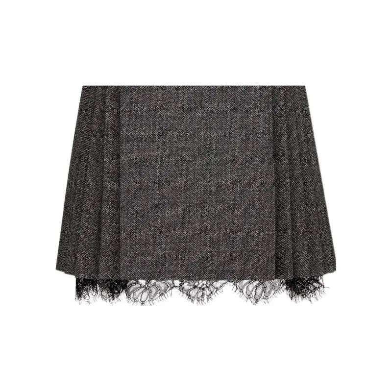 DIOR Lace Detailed Pleated Mini Skirt-5