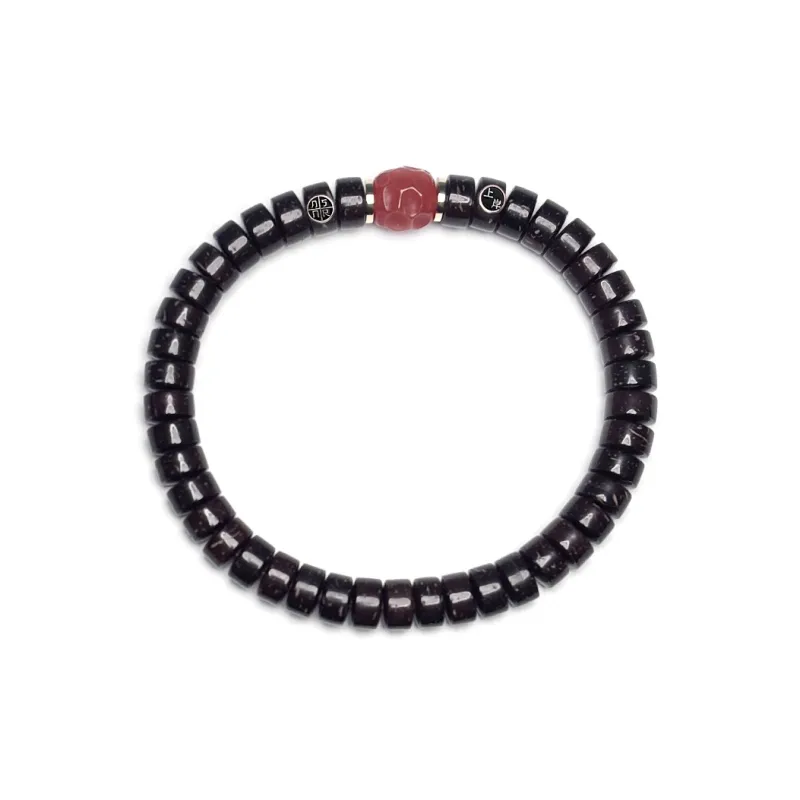 MOUNTAINS AND MANS Coconut Shell Beads New Chinese Style Good Luck Beaded Bracelet Unisex-1