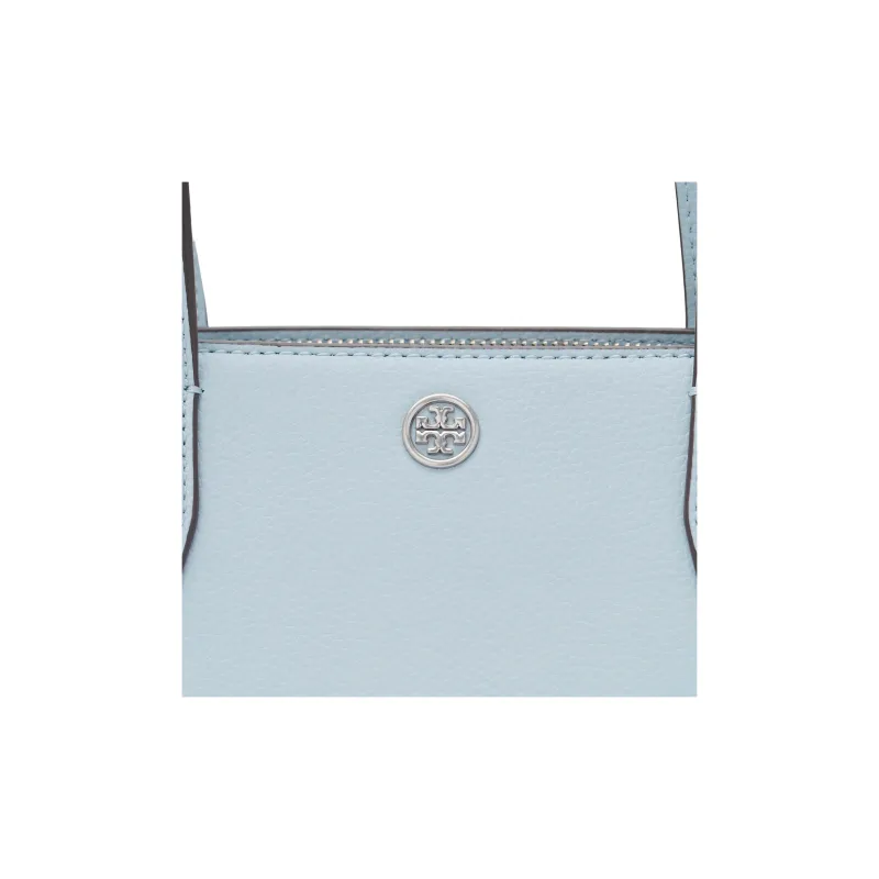 TORY BURCH Robinson Litchi Grain Leather Tote Bag, Shopping Bag, Handbag, Shoulder Bag Women's Dusty Blue-4