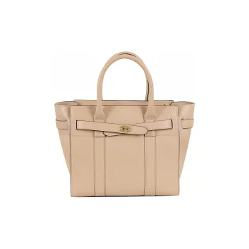 Mulberry Bayswater Calfskin Tote Bag Shopping Bag Shoulder Bag Handbag Small Size Women's Beige