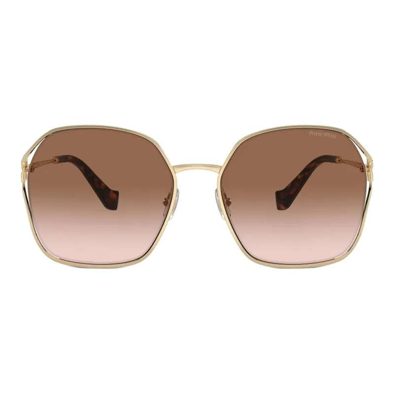 MIU MIU Alloy Irregular Shape Sunglasses Women's Gold-1