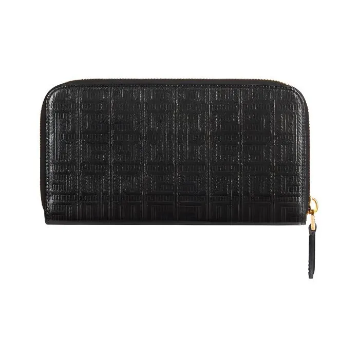 Givenchy Cut out Coated Canvas With Sheepskin Wallet Women's Black-1