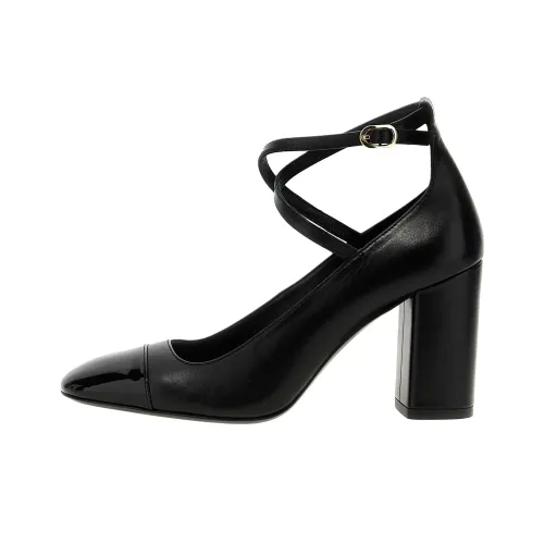 Stuart Weitzman/SW Eden Strap Chunky Heel High Heels Women's Black