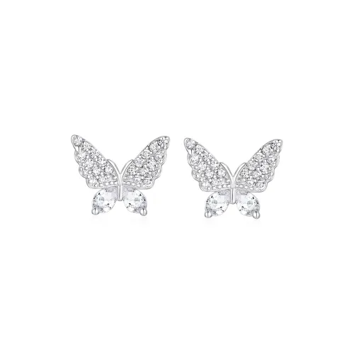 KADER 925 Sterling Silver Stud Earrings Women's Silver