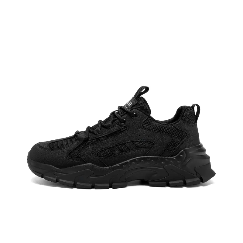 JEEP SPIRIT Slip Resistant, Abrasion Resistant, Breathable, Height Increasing Low Top Chunky Sneakers Men's Black-0