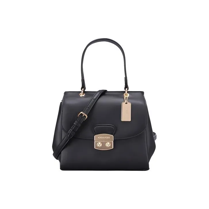 COACH Avary Leather Messenger Bag Handbag Shoulder Bag Crossbody Bag Small Size Women's Black-0
