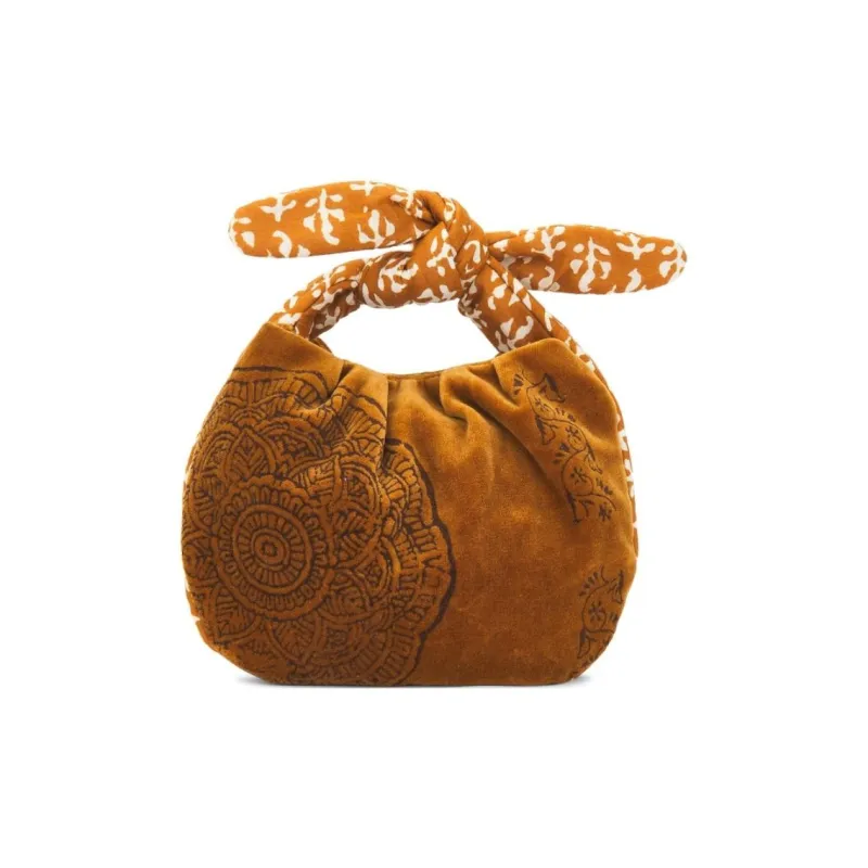 FREE PEOPLE Velour One Shoulder Handbags Small Size Women's Orange-4