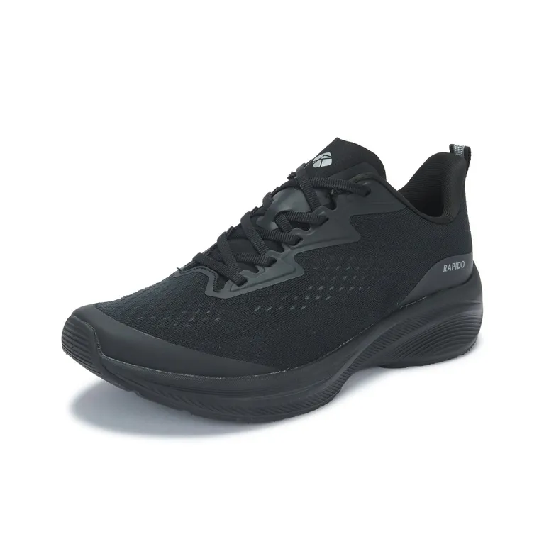 RAPIDO Shock Absorbers Low Top Running Shoes Unisex Black-1