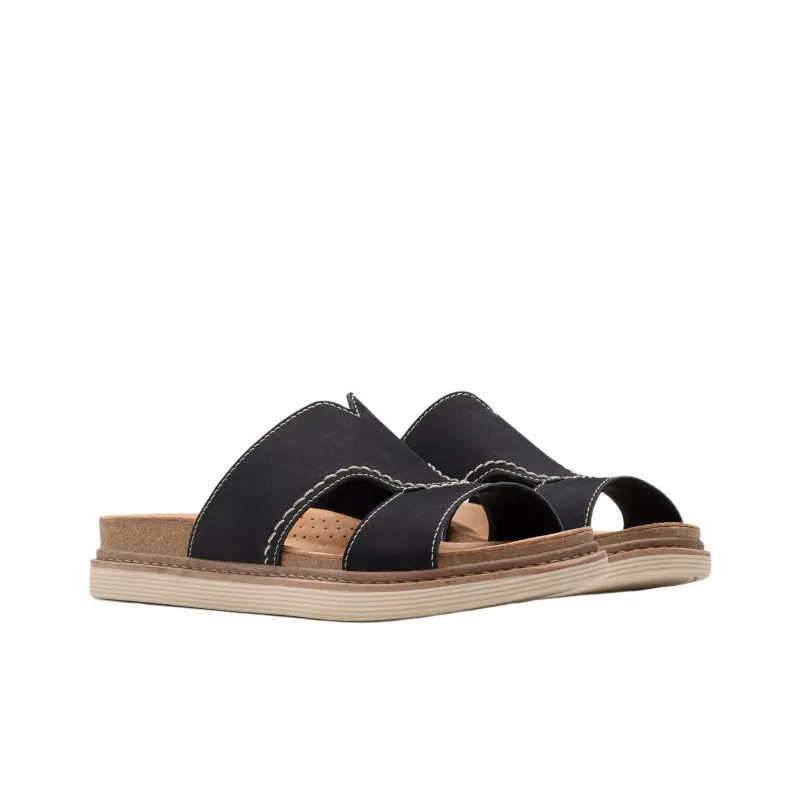 Clarks Rubber Sole Abrasion Resistant Slide Slippers Women's Black-2