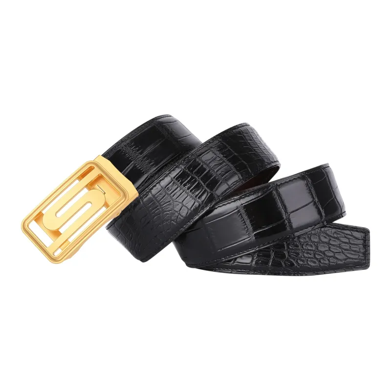 CATELLES Premium Crocodile Leather Leather Belts Men's Width  3.5cm-9