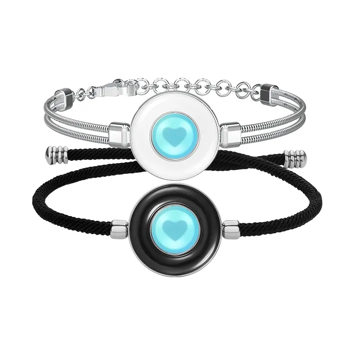 TOTWOO Drawstring Black Agate Calcite Milan Cord Bracelets Unisex-4