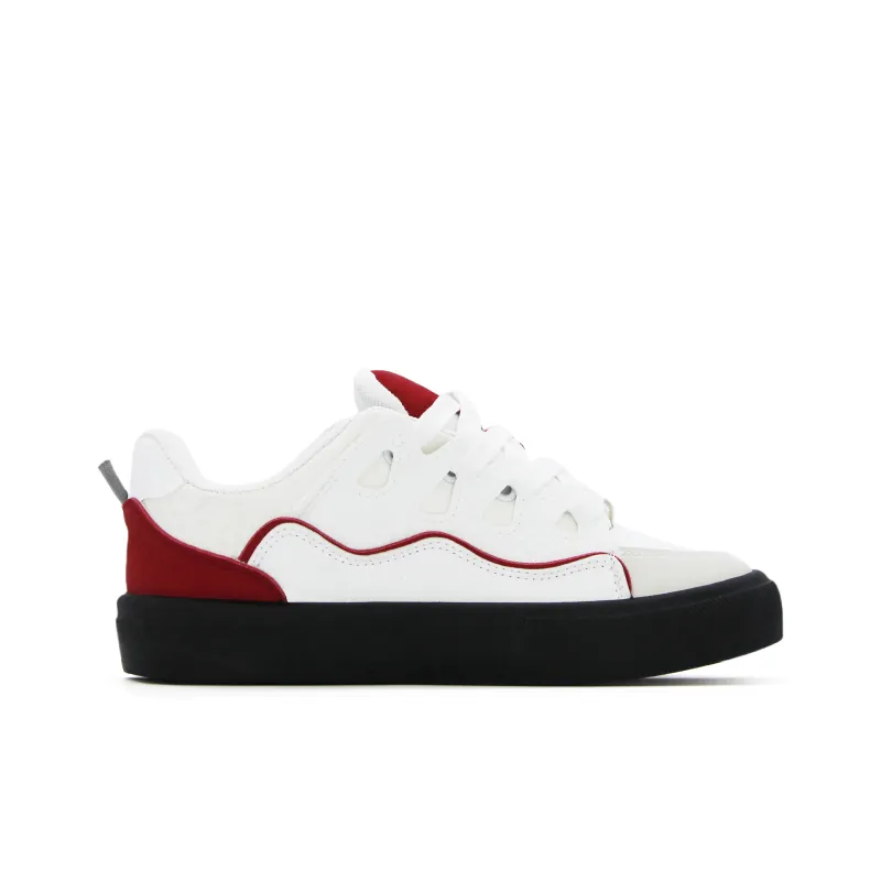 FULLXUAN Niche Fashion, Color Blocking Patchwork Low Top Skateboard Shoes Women's Box Included-2