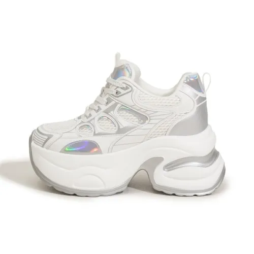 Milan Love Song Cushioned Wear Resistant Height Increasing Low Top Chunky Sneakers Women's