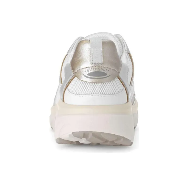 Gabor Rollingsoft Low Top Casual Shoes Women's White Silver-4