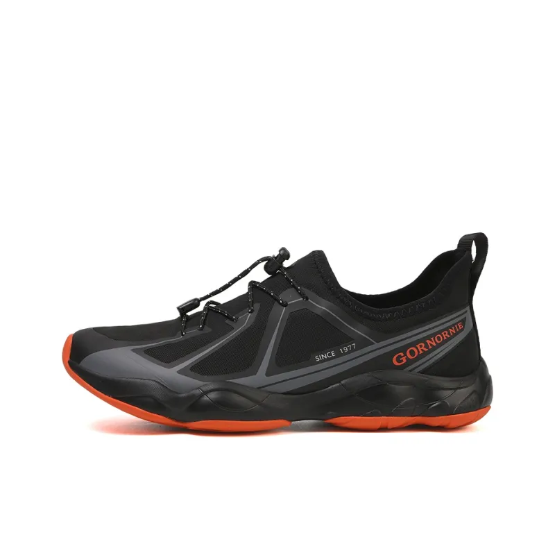 GORNORNIE Wear resistant, Lightweight, Breathable, And Non slip. Low Top Outdoor Shoes Men's Black Orange-0