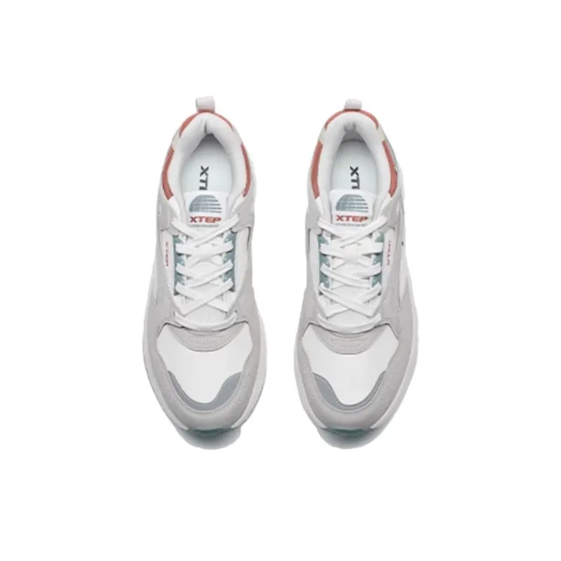 XTEP Anti Slip Wear Resistant Low Top Casual Shoes Men's Gray White-2