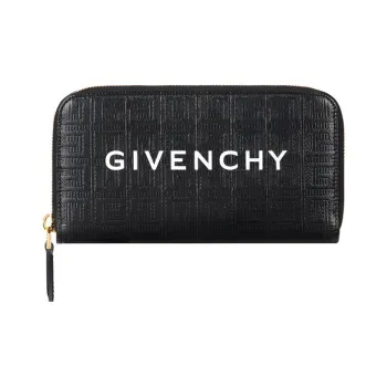 Givenchy Cut out Coated Canvas With Sheepskin Wallet Women's Black