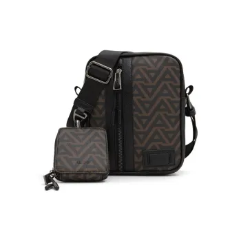 ALDO Artificial Leather With Polyester Crossbody Bag Medium Size Men's Brown