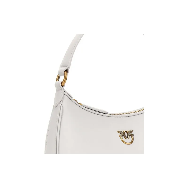 PINKO Half Moon Series Calfskin Handbag Shoulder Bag Mini Women's Gray-3