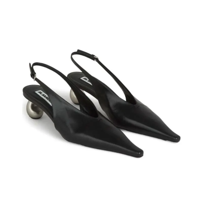 JIL SANDER Irregular Heel High Heels 5.5cm Women's Black-2
