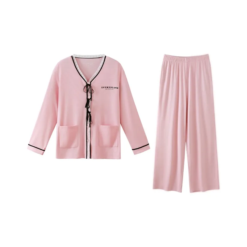 JINGYUN Pajama Set Women's Cherry Blossom Pink-0