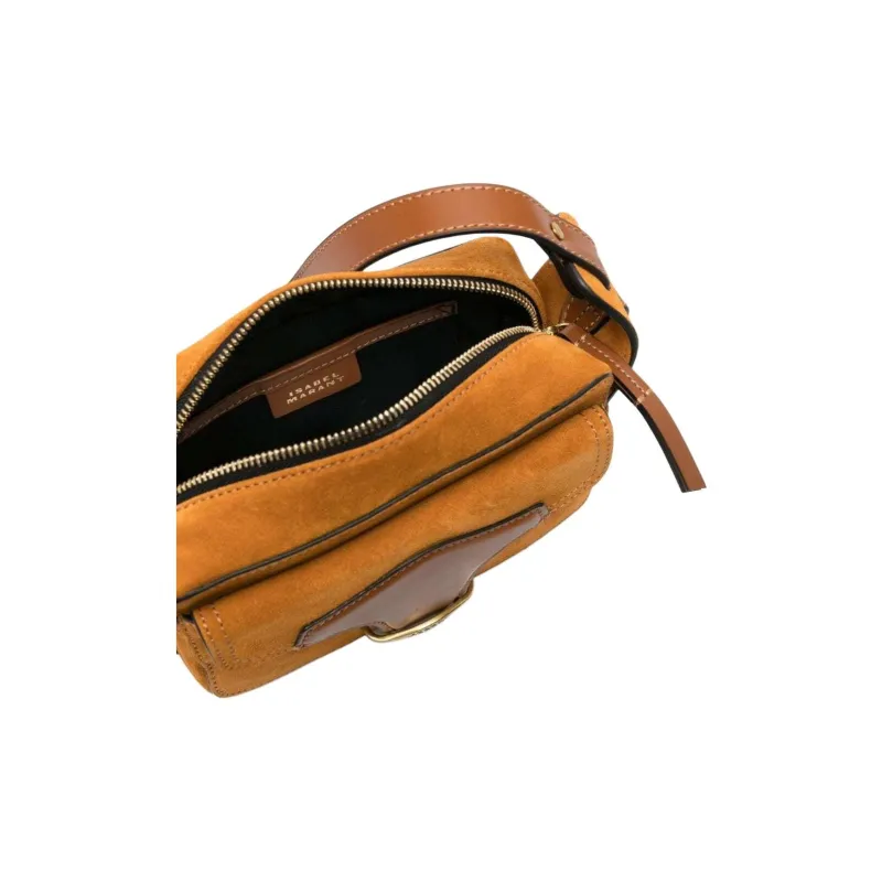ISABEL MARANT Suede Patchwork Cow Leather Crossbody Bag Shoulder Bag Regular Women's Brown-2