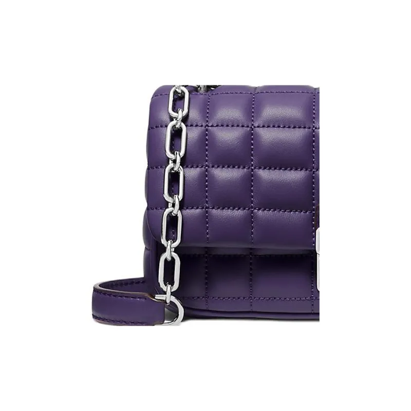 MICHAEL KORS Leather Portable Crossbody Bag Shoulder Bag Small Size Women's Purple-2