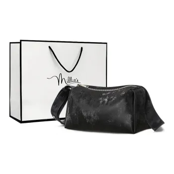 MILLIE'S Cow Leather With Synthetic Leather Shoulder Bag, Crossbody Bag Regular Women's Black