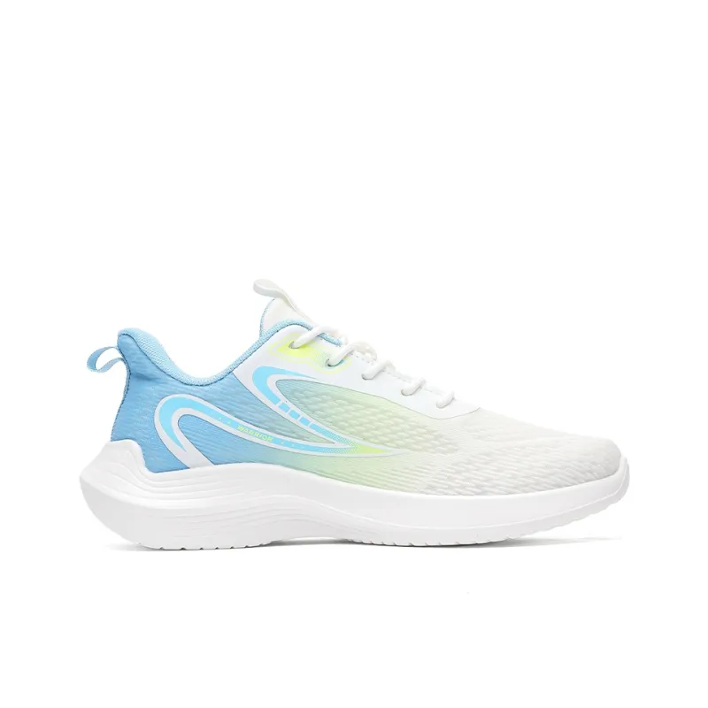 Warrior Lightweight Rebound Low Top Casual Training Long Distance Running Running Shoes Men's White Green Blue-1