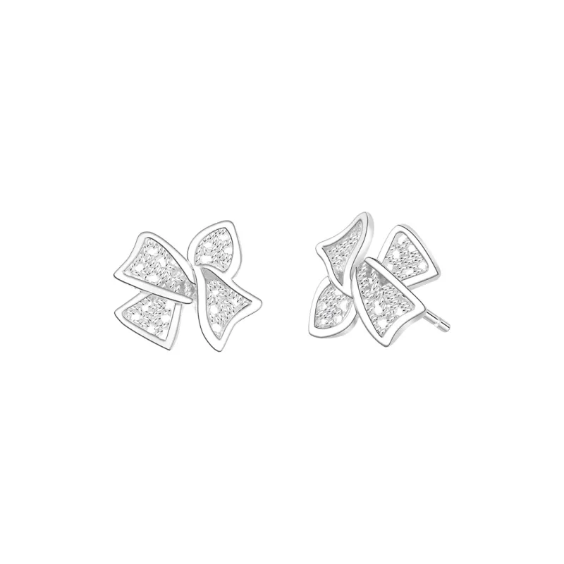 Lao Feng Xiang 925 Sterling Silver Stud Earrings Women's-0