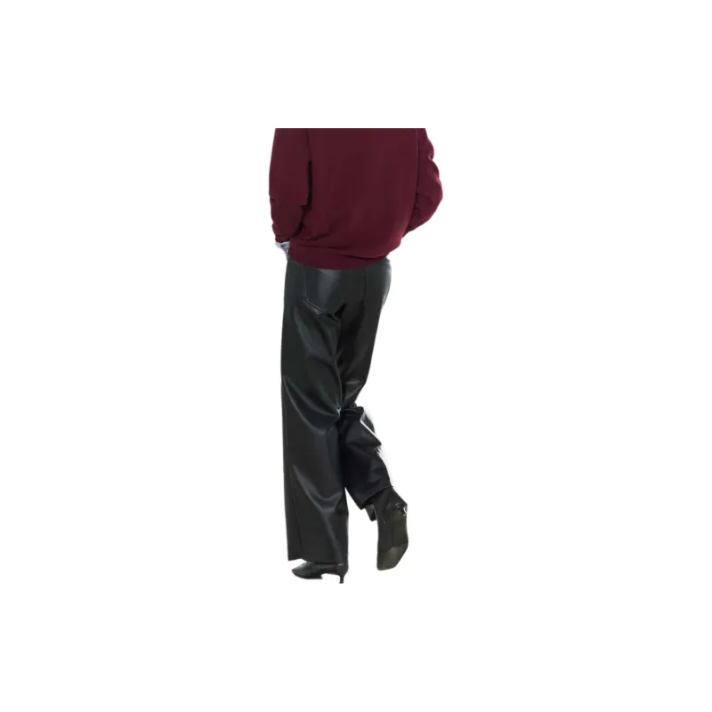 ZARA ZW Series Leather Pants Women's Black-1