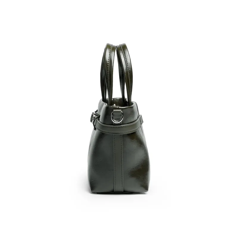 Mulinsen Polyurethane Shoulder Bag Crossbody Bag Handbag Women's Dark Green-4