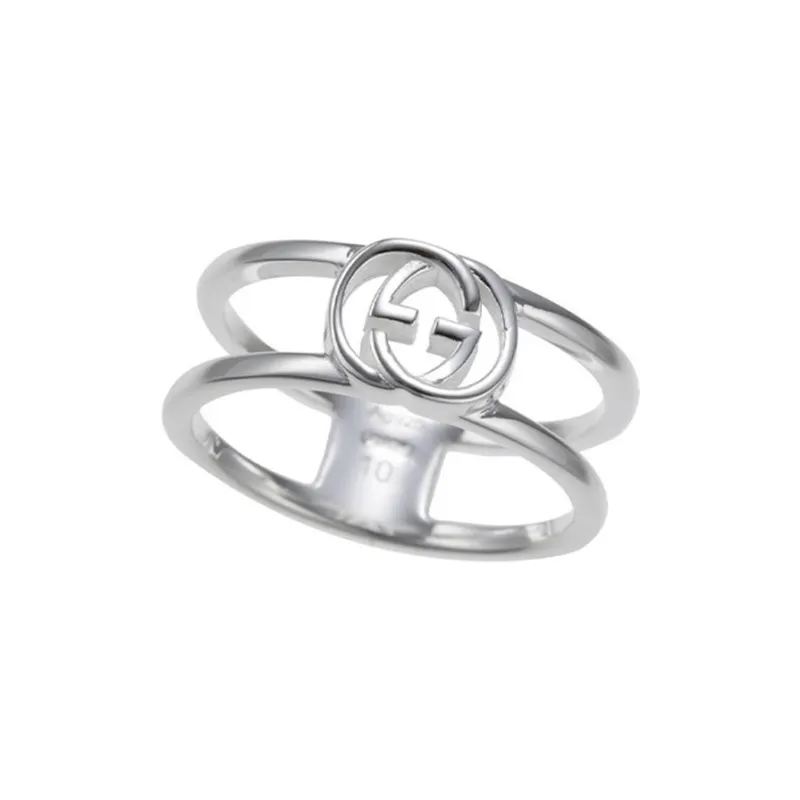 GUCCI Sterling Silver Interlocking G Ring-3