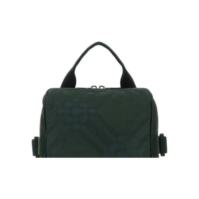 Burberry Jacquard Checked Cross Body Bag Green-3