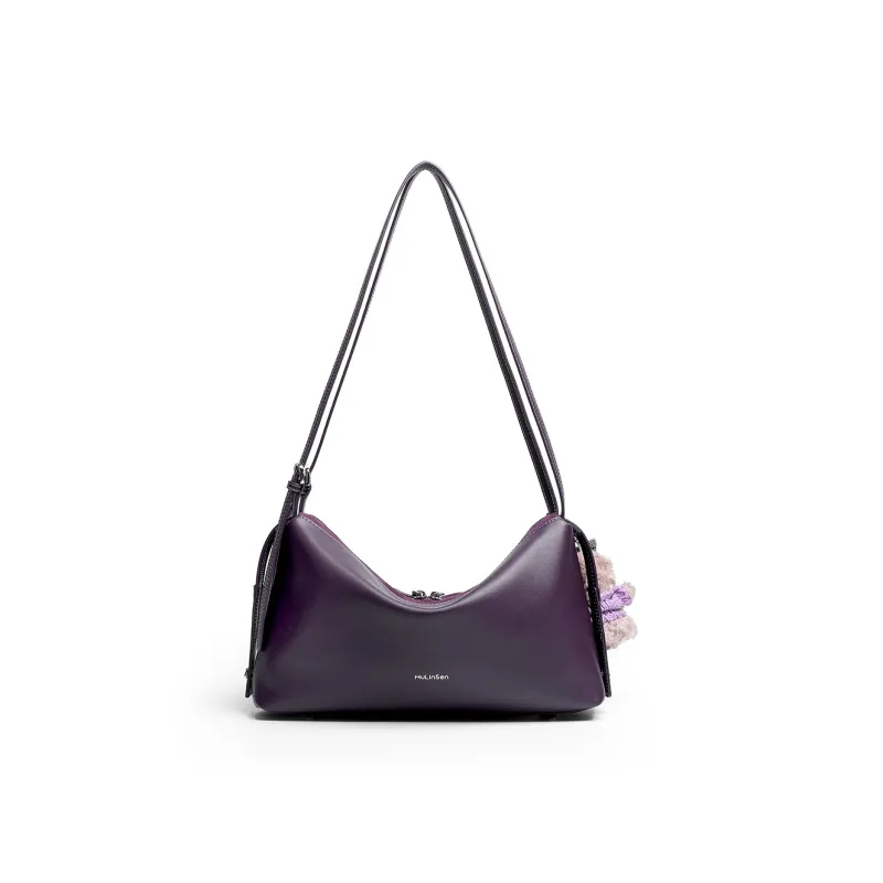 Mulinsen Polyurethane Crossbody Bag Shoulder Bag Women's Purple/Dark Green-5