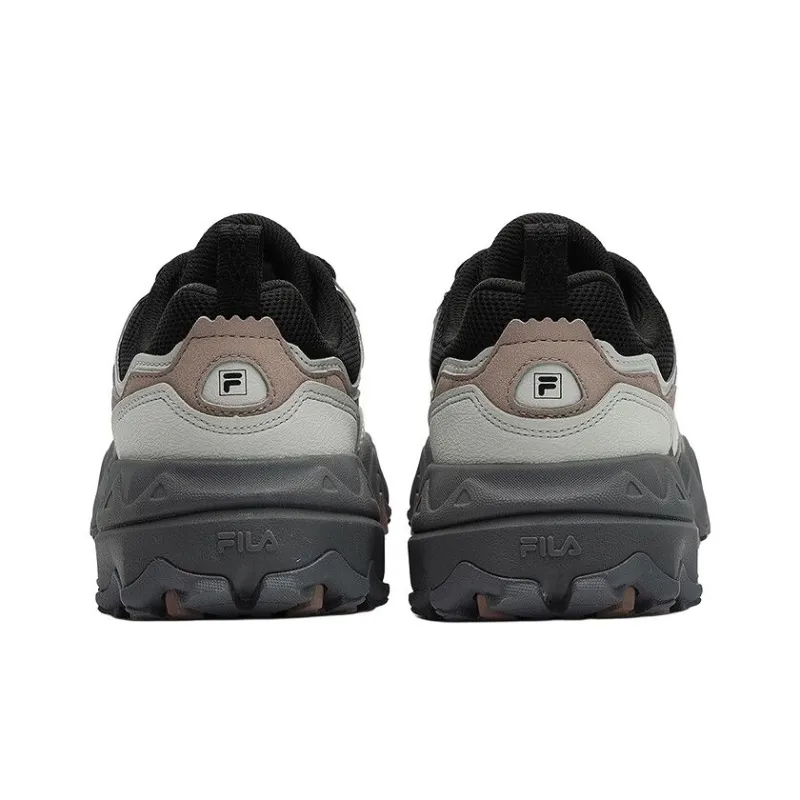 FILA Anti Slip And Wear Resistant Lightweight Height Increasing Low Top Chunky Sneakers Women's Black Gray Color-3
