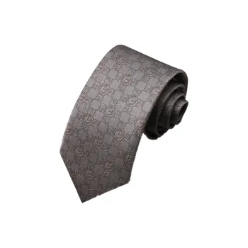 GOLDLION Mulberry Silk Ties Men's Coffee Gray