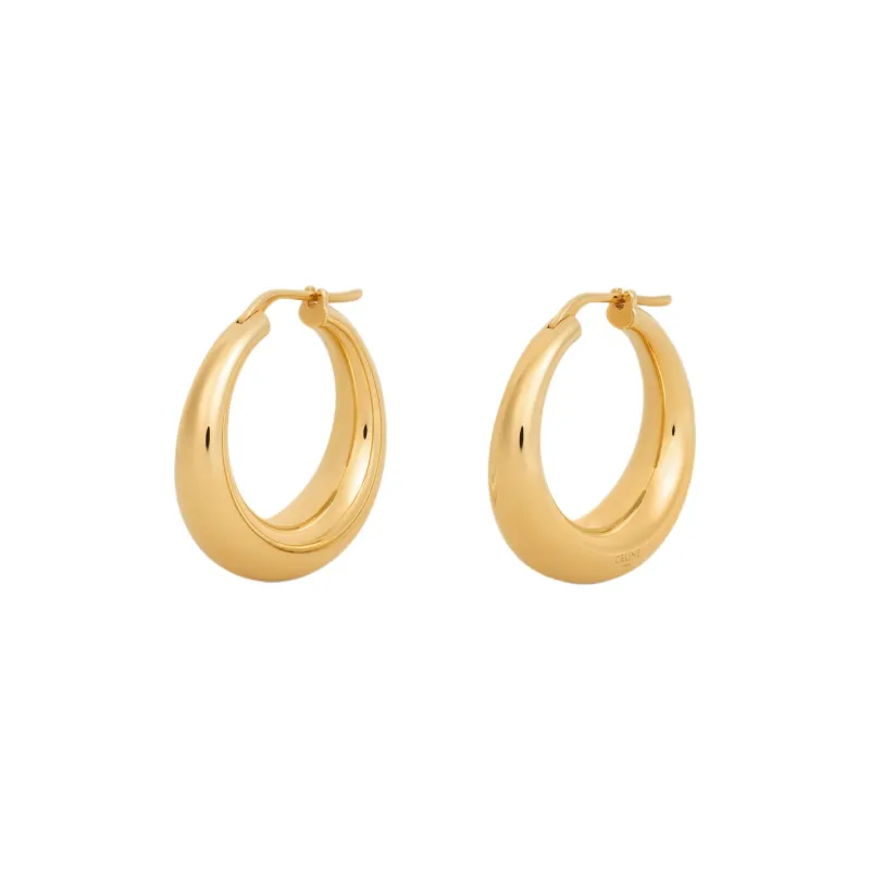 CELINE Formes Abstraites Hoops In Brass With Gold Finish-1