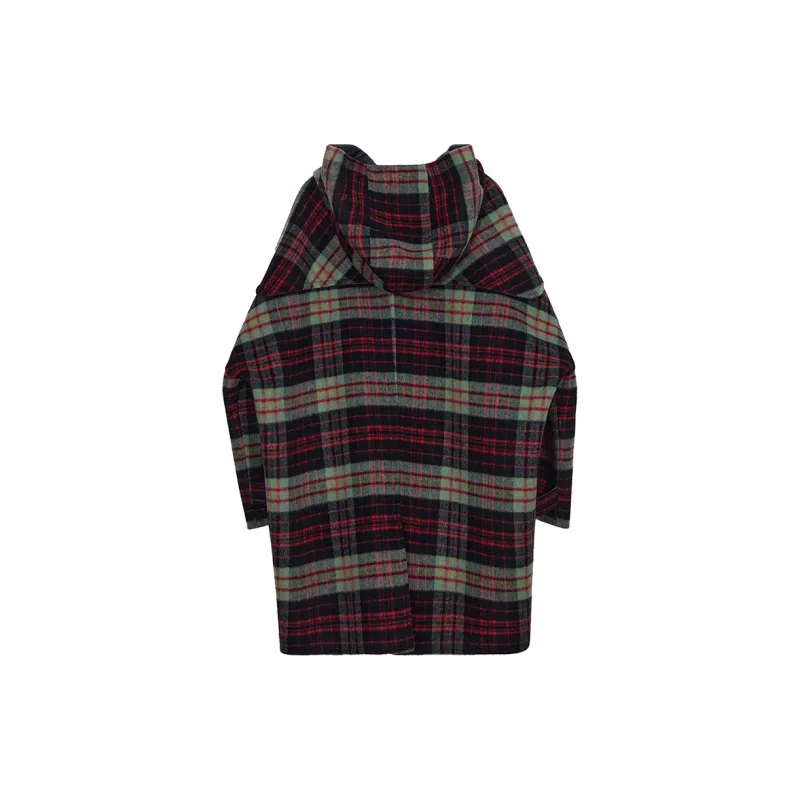 NancyCavally Coat Women's Red Mixed Color Plaid-1