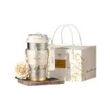 Lily of The Valley Pure Titanium Box+Cup Sleeve[Pure Titanium inside and Out]