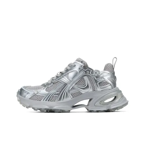 GG CC Chunky Sneakers Women's Low Top Silver/Ecru