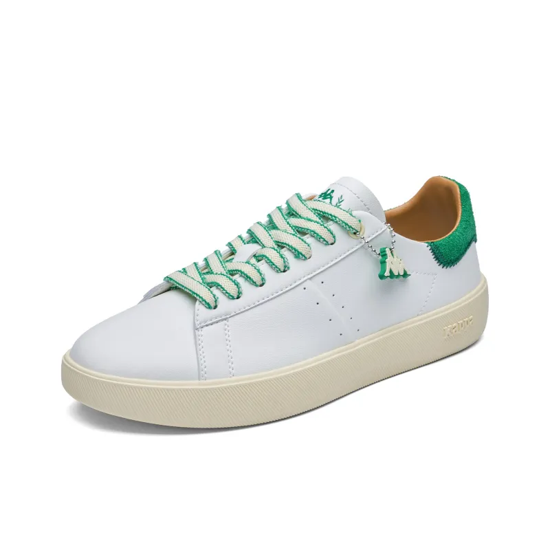Kappa Back to Back Anti Slip Wear Resistant Low Top Skateboard Shoes Women's Classic White Grass Green-2