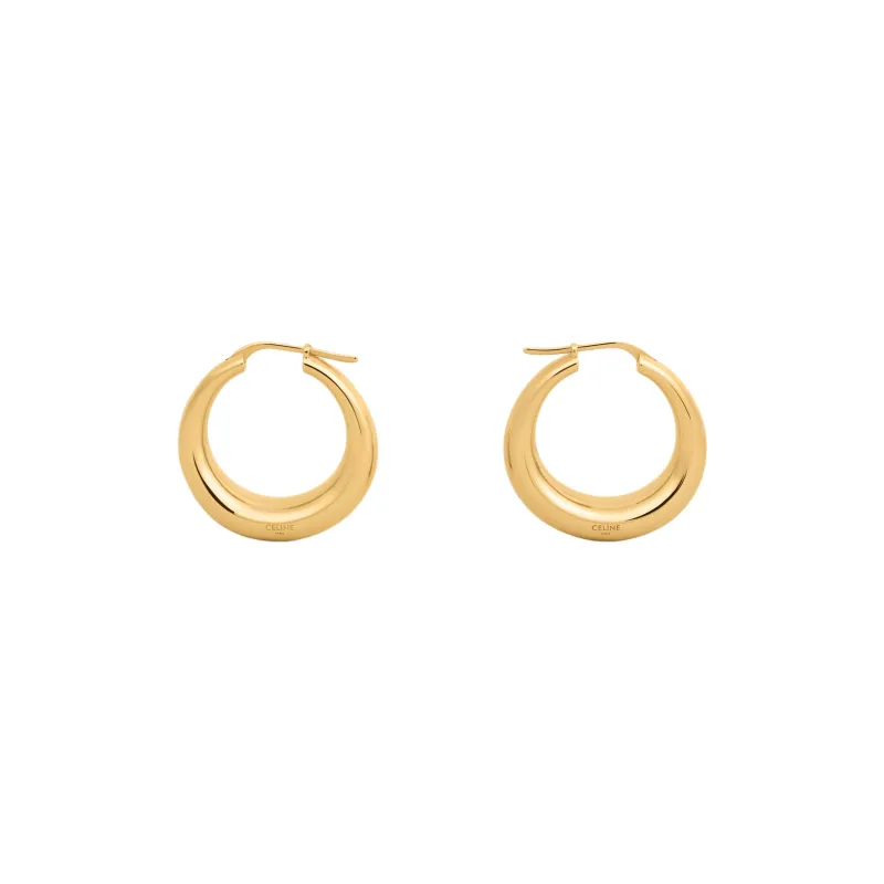 CELINE Formes Abstraites Hoops In Brass With Gold Finish-0
